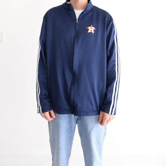 MLB Genuine Merchandise Houston Astros Blue And White Zip  Up Jogging Sweater XL - Picture 1 of 10